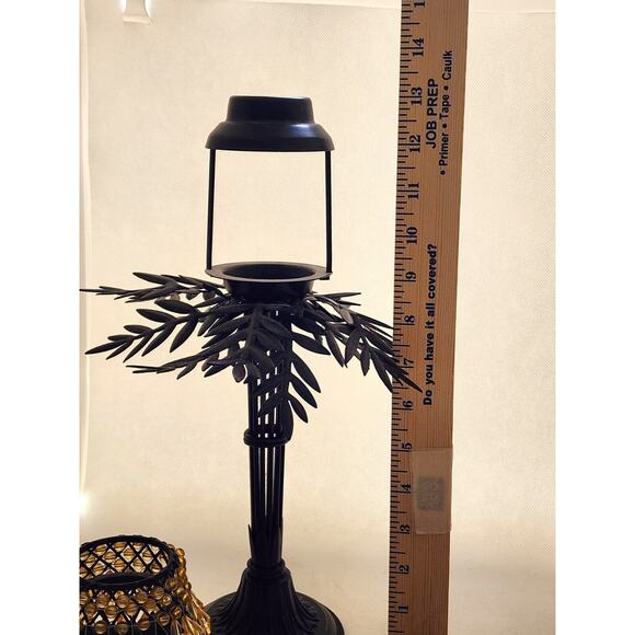 CANDLE HOLDER-Palm Tree-Tea Light-Beaded Shade-Table Stand-Unique-Tropical - Picture 12 of 12